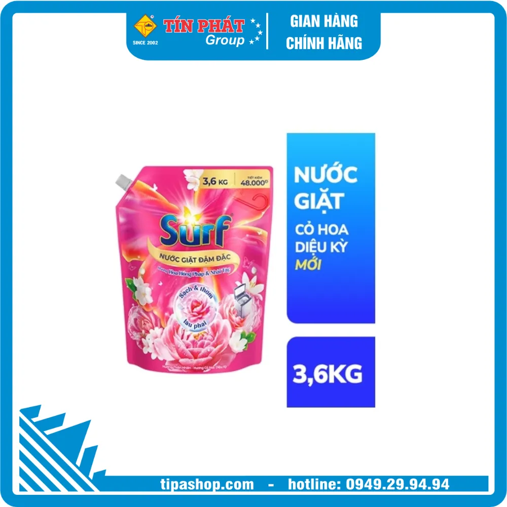 SURF Nước Giặt Hương Cỏ Hoa Diệu Kì 3.6Kg